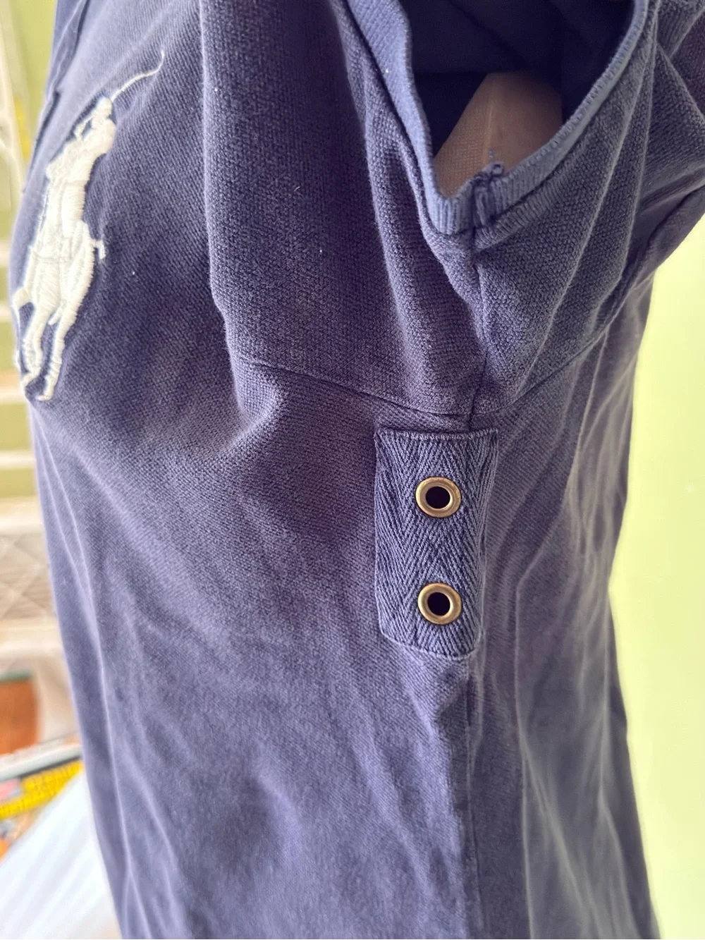 Ralph Lauren Rare By rain vs US Men’s Navy Polo Shirt with Oversized Pony logo.